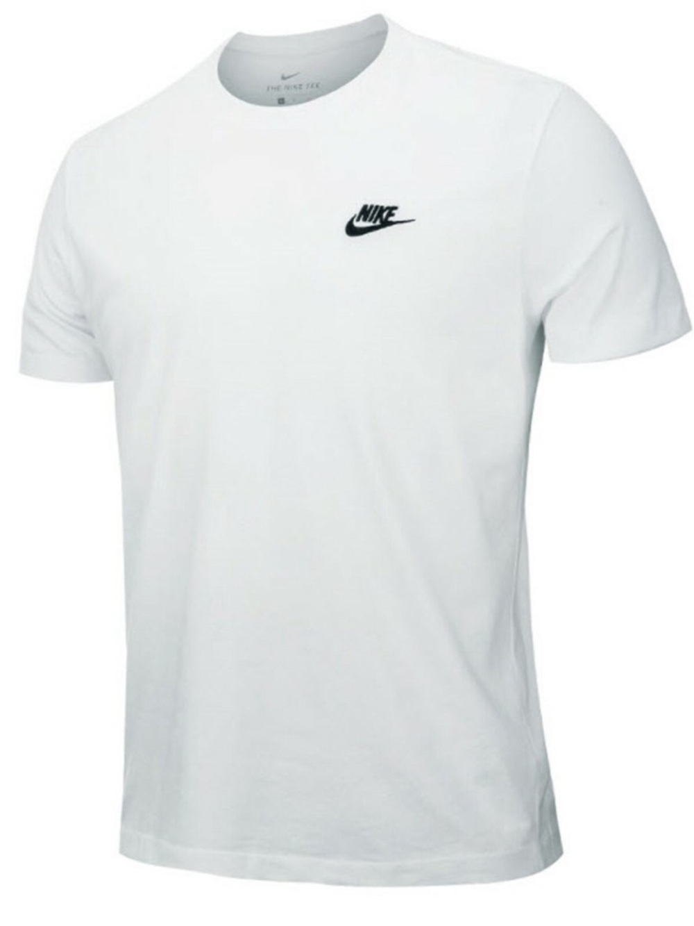 Nike White Short Sleeve Crew T-Shirt with Black Swoosh